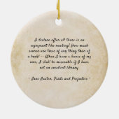  Pride and Prejudice Book Quote Ornament (Achterkant)