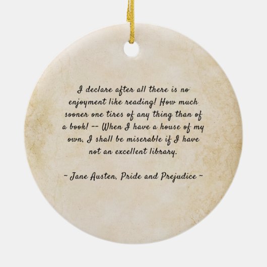  Pride and Prejudice Book Quote Ornament (Achterkant)