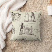 Pride and Prejudice Bruine Beige Toile Citaten Kussen (Deken)
