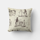Pride and Prejudice Bruine Beige Toile Citaten Kussen (Voorkant)