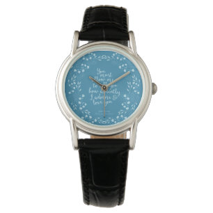 Pride and Prejudice Floral Love Quote Jane Austen Horloge