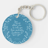 Pride and Prejudice Floral Love Quote Jane Austen Sleutelhanger (Achterkant)