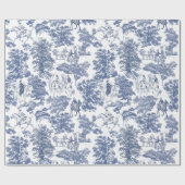 Pride and Prejudice Horses Dusty Blue Toile Cadeaupapier (Vlak)