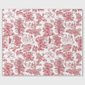 Pride and Prejudice Horses Red Toile Cadeaupapier (Vlak)