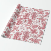 Pride and Prejudice Horses Red Toile Cadeaupapier (Uitgerold)
