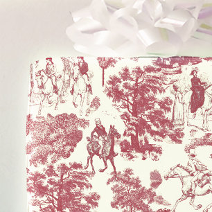 Pride and Prejudice Horses Red Toile Cadeaupapier