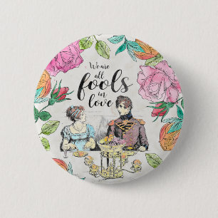 Pride and Prejudice - Knop Fools in Love Ronde Button 5,7 Cm