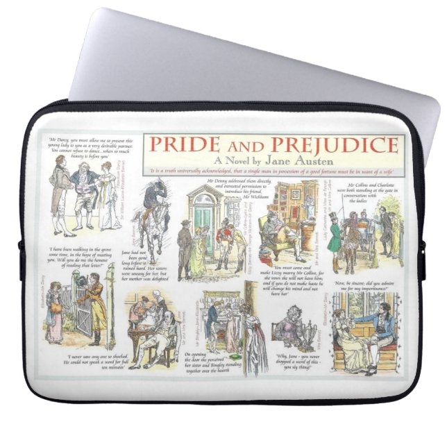 Pride and Prejudice Laptop Sleeve (Voorkant)