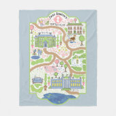 Pride and Prejudice Map Blanket Jane Austen schatt Fleece Deken (Voorkant)