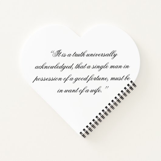 Pride and Prejudice met openingszin (script) Notitieboek (Achterkant)