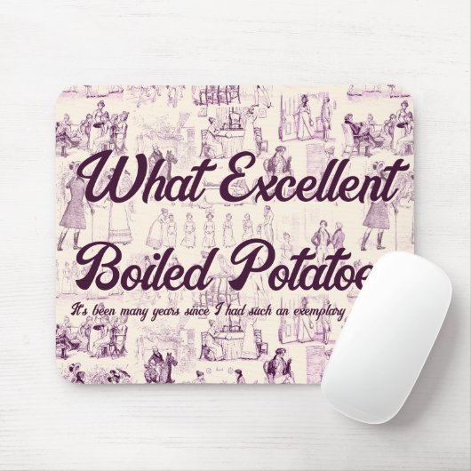 Pride and Prejudice Paarse gekookte aardappelen me Muismat (Met muis)