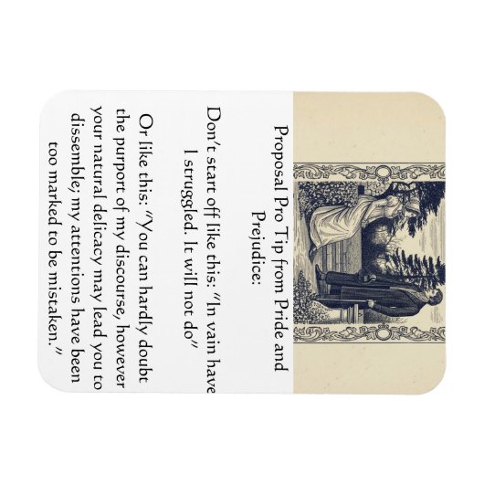 Pride and Prejudice Proposal Pro Tip Magneet (Horizontaal)