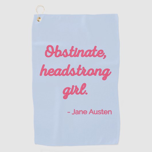 Pride and Prejudice Quote II - Stijlvolle stijl Golfhanddoek (Voorkant)