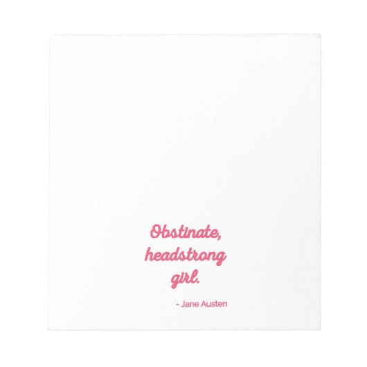 Pride and Prejudice Quote II - Stijlvolle stijl Notitieblok (Voorkant)