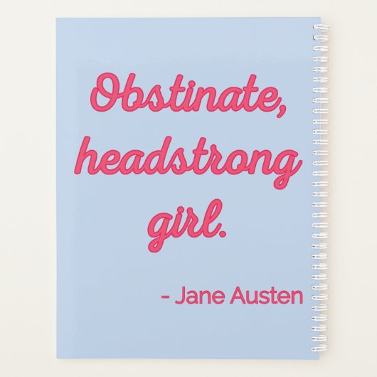 Pride and Prejudice Quote II - Stijlvolle stijl Planner (Achterkant)