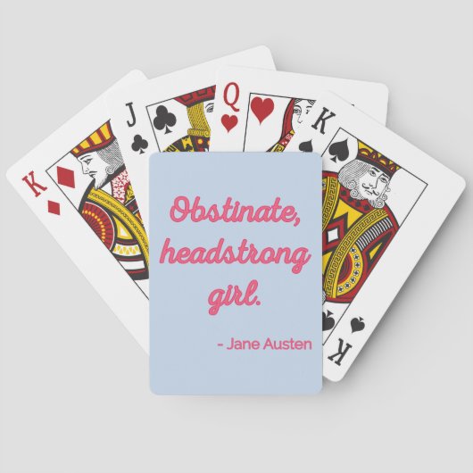 Pride and Prejudice Quote II - Stijlvolle stijl Pokerkaarten (Achterkant)