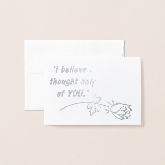 Pride and Prejudice Romantische Quote Folie Kaarten (Voorkant met envelop)