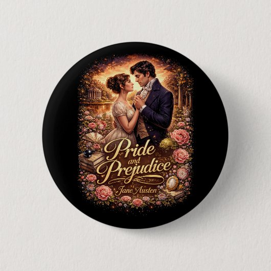 Pride and Prejudice Ronde Button 5,7 Cm (Voorkant)