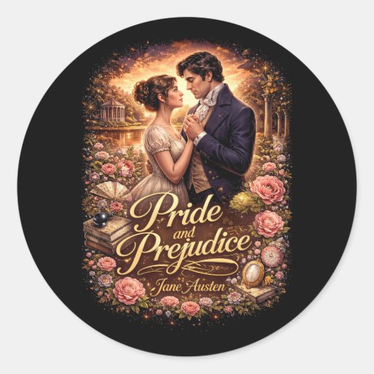 Pride and Prejudice Ronde Sticker (Voorkant)