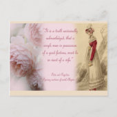 Pride and Prejudice Single Man, Jane Austen Briefkaart (Voorkant)