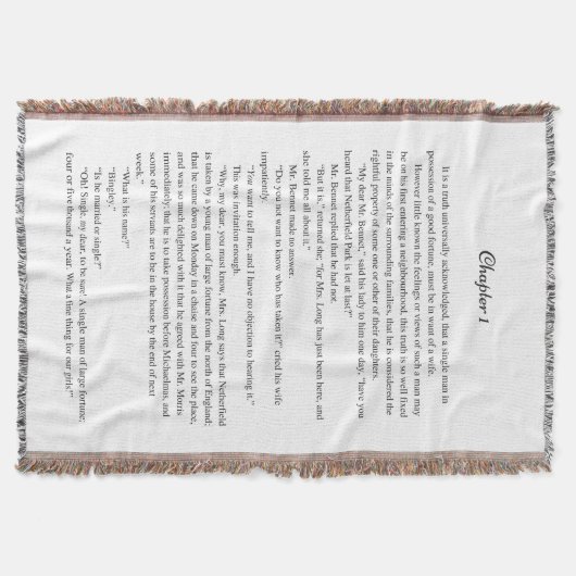 Pride and Prejudice Throw Blanket Deken (Voorkant)