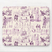 Pride and Prejudice Toile de Jouy Plum en Apricot Muismat (Voorkant)