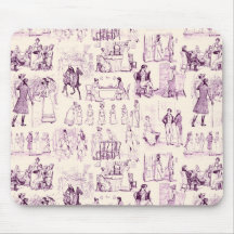 Pride and Prejudice Toile de Jouy Plum en Apricot