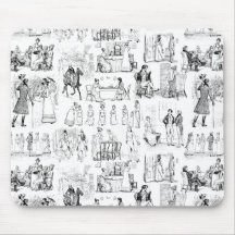 Pride and Prejudice Toile de Jouy Zwart-wit