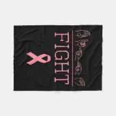 Pride ASL Fight Breast Cancer Awareness Ribbon GIF Fleece Deken (Voorkant (Horizontaal))