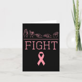 Pride ASL Fight Breast Cancer Awareness Ribbon GIF Kaart (Voorkant)