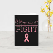 Pride ASL Fight Breast Cancer Awareness Ribbon GIF Kaart (Gele Bloem)