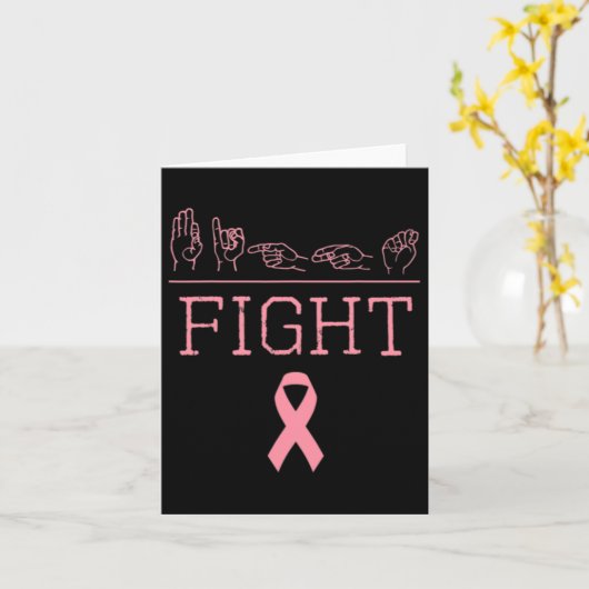 Pride ASL Fight Breast Cancer Awareness Ribbon GIF Kaart (Gele Bloem)