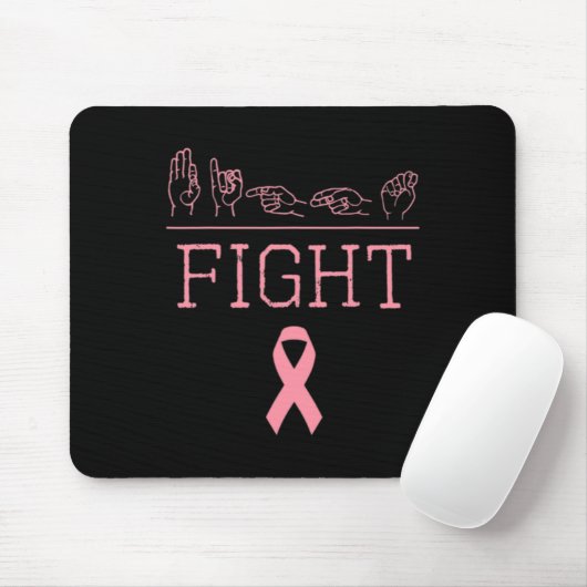 Pride ASL Fight Breast Cancer Awareness Ribbon GIF Muismat (Met muis)