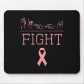 Pride ASL Fight Breast Cancer Awareness Ribbon GIF Muismat (Voorkant)