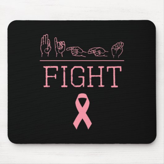 Pride ASL Fight Breast Cancer Awareness Ribbon GIF Muismat (Voorkant)