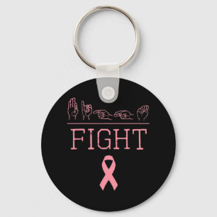 Pride ASL Fight Breast Cancer Awareness Ribbon GIF Sleutelhanger
