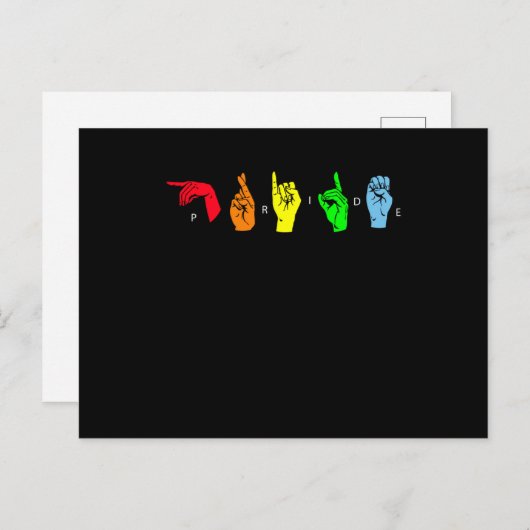 Pride ASL LGBTQ Sign Language Briefkaart (Voorkant / Achterkant)