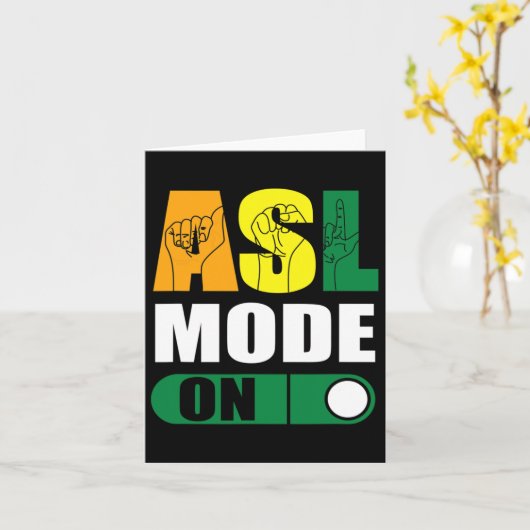 Pride ASL-modus op trotse handgebarentaal Kaart (Gele Bloem)