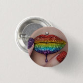 Pride Badges - Rainbow Lipstick Lesbian Ronde Button 3,2 Cm (Voorkant /achterkant)