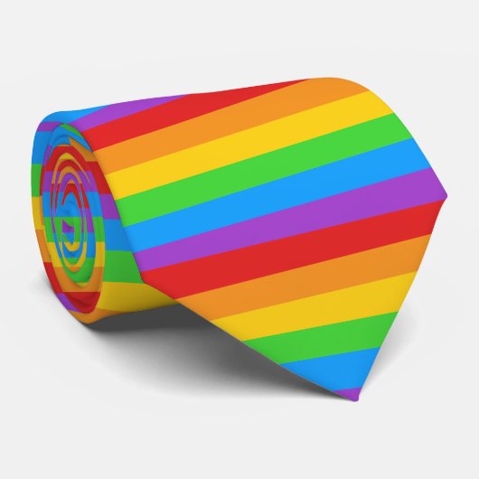 Pride Bands: Horizontale regenboog Stropdas (Opgerold)