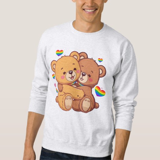Pride Beren Knuffelen - Liefde is Liefde Trui (Voorkant)