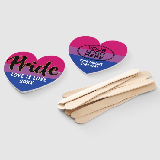 Pride Bisexual Flag Custom Logo Handwaaier (Niet-gemonteerd)