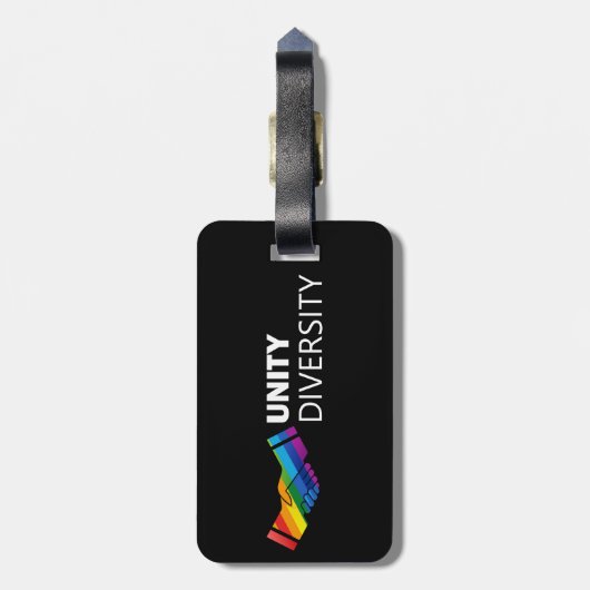 PRIDE BLACK HAND SHAKE BAGAGELABEL (Achterkant verticaal)