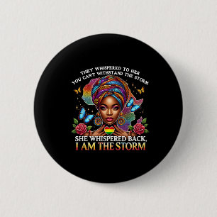 Pride Black Woman Retro Ik ben het Storm Inspirati Ronde Button 5,7 Cm
