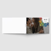 Pride Bloemen Monogram Foto LGBTQ Bruiloft Gastenboek (Volledig)