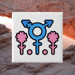Pride Bloom Power Knop Vierkante Button 5,1 Cm