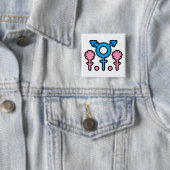 Pride Bloom Power Knop Vierkante Button 5,1 Cm (In situ)