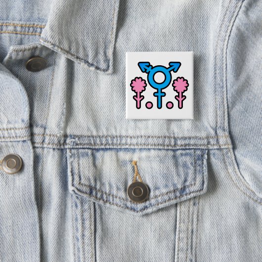 Pride Bloom Power Knop Vierkante Button 5,1 Cm (In situ)