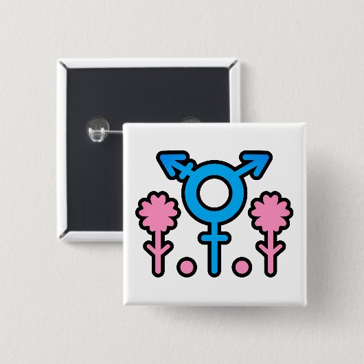 Pride Bloom Power Knop Vierkante Button 5,1 Cm (Voorkant /achterkant)