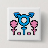 Pride Bloom Power Knop Vierkante Button 5,1 Cm (Voorkant)